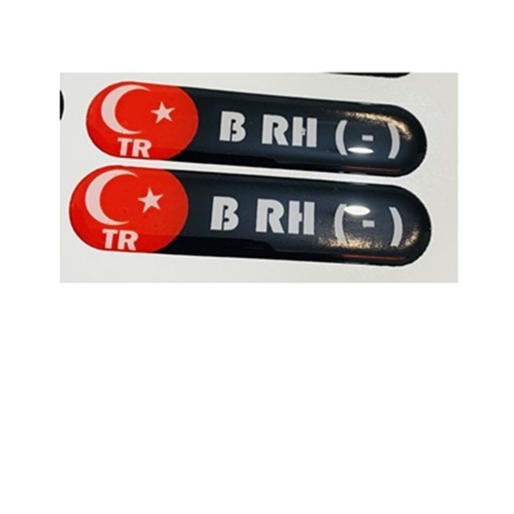 3 D STİCKER KAN GURUBU (B Rh -)
