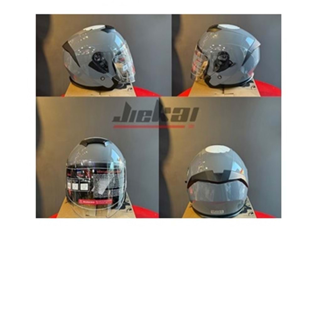 KASK ÇENESİZ VİZÖRLÜ JIEKAI NARDO GRİ M BEDEN