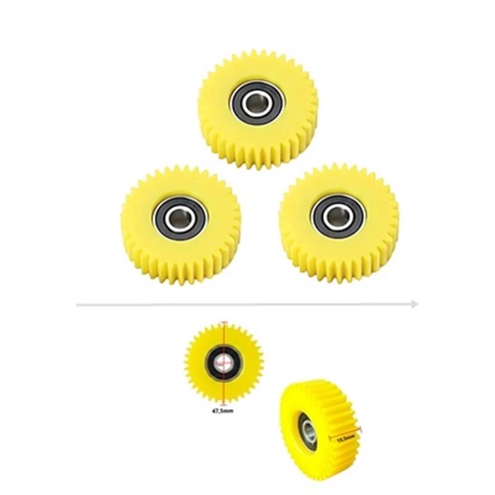 MOTOR DİŞLİ FAT BIKE 36T ÇAP 47.5 mm EN 15.5 mm 3 lü (KESTAMİT)