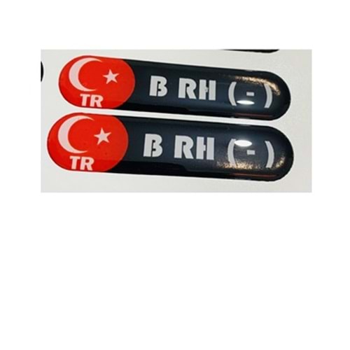 3 D STİCKER KAN GURUBU (B Rh -)