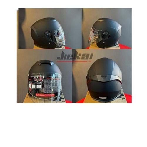 KASK ÇENESİZ VİZÖRLÜ JIEKAI MAT SİYAH M BEDEN