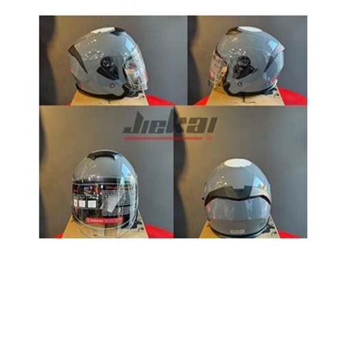 KASK ÇENESİZ VİZÖRLÜ JIEKAI NARDO GRİ L BEDEN
