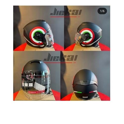 KASK ÇENESİZ VİZÖRLÜ JIEKAI X1 SİYAH KIRMIZI L BEDEN