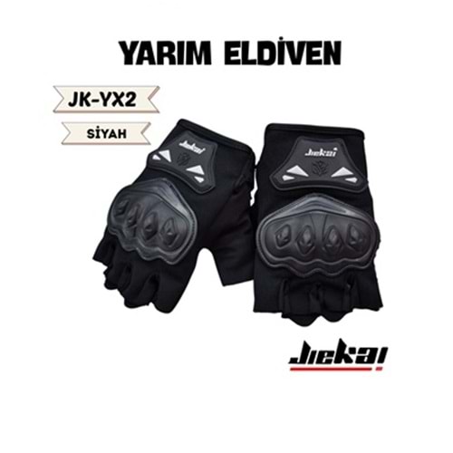 ELDİVEN KORUMALI JK YX PARMAKSIZ SİYAH L