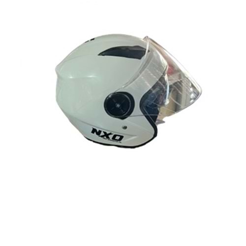 KASK ÇENESİZ GÖZLÜKLÜ NXO BEYAZ