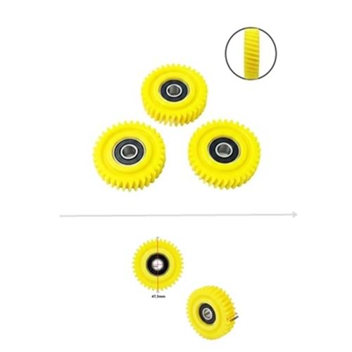 MOTOR DİŞLİ FAT BIKE 35T ÇAP 47.5 mm EN 13 mm Helix Açılı 3 lü (KESTAMİT)