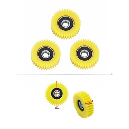 MOTOR DİŞLİ FAT BIKE 36T ÇAP 38 mm EN 12 mm 3 lü (KESTAMİT)